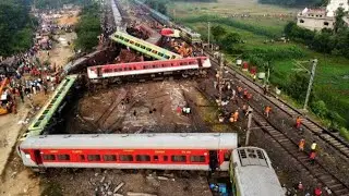 train accident 😭😭🙏 #viral #video #trainaccidentnews Drone shot
