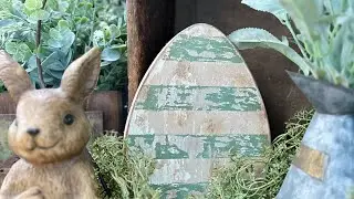 Easy Rustic Chippy Paint Easter Egg Shelf Sitter
