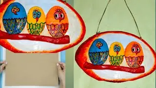waste material clay wall hanging craft idea||clay art decoration wallhanging @Easycraft factory