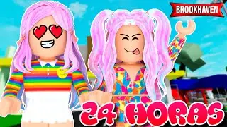24 HORAS VIVENDO EM UM MUNDO COLORIDO NO BROOKHAVEN - Roblox