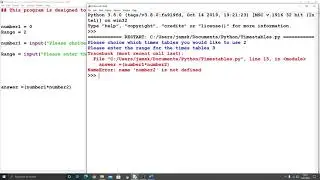 Python Challenge 4 -Times tables generator Guide video