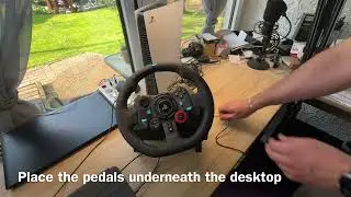 How to assemble Logitech G29 Driving Force Racing Wheel on desktop and connect it with Playstation