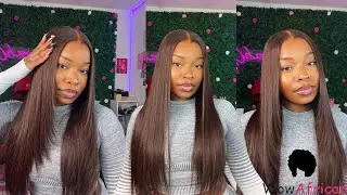 BEGINNING FRIENDLY GLUELESS HD LACE WIG INSTALL| LAYERS ON SILKY STRAIGHT HAIR FT. WOW AFRICAN