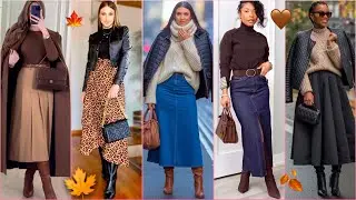 OUTFITS CON FALDAS LARGAS PARA INVIERNO 2025🍁C&oacute;mo Combinar Faldas Largas en Oto&ntilde;o