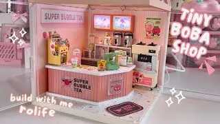 building the tiniest boba shop ever! 🧋🎀 rolife double joy bubble tea miniature set 🌸✨