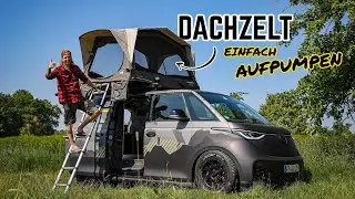 Das Schlafzimmer im (auf) dem ID Buzz! ⛺️ Dometic Dachzelt zum Aufpumpen! Geniale Erfindung! 😍