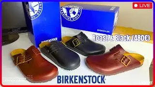 Birkenstock BOSTON BOLD Roast & Black im Detail 480&euro; Anilinleder Goldschnalle Pantoletten Luxus