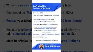 2025 Tax Break 🚗💸 | Car Loan Interest Can Cut Your Tax Bill