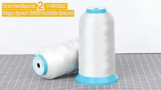 New brothread Set of 2 Bobbin Thread 60WT Huge Spool 5000M for Embroidery and Sewing Machines