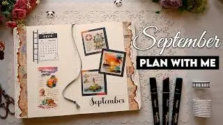 🌴September 2024 Bullet Journal Setup | PLAN WITH ME ASMR with mini printer