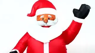 6 Foot Long Christmas Inflatable Santa Claus Black Santa Inflatable Yard Decoration