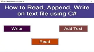 How to read, write, append in text file using C#