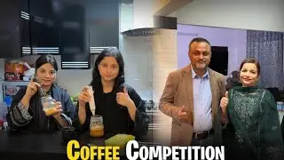 Fariha and Momina had a coffee competition. Papa and Mama went to someone's wedding alone.