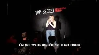 Freya McGhee MC&rsquo;ing at Top Secret Comedy Club