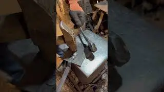 Making burger turner with an old sickle handle