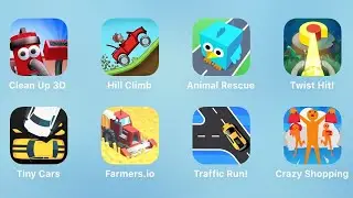 Clean Up 3D, Hill Climb, Animal Rescue, Twist Hit, Tiny Cars, Farmers.io, Traffic Run
