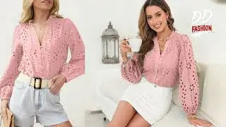 Chic Outfit | Lace Embroidered Long Sleeve Blouse! #AmazonFinds #LaceBlouse #CasualStyle