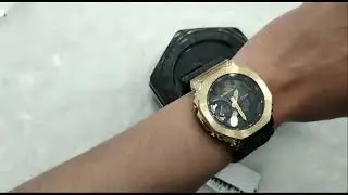 Casio G-Shock Black Dial Black Resin, Case Gold