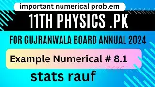 example numerical 8.1 11th physics important numrical problems/stats rauf