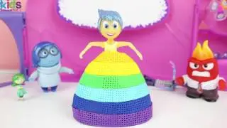 Kids Toys DIY - Inside Out Makeover Joy Rainbow Dress Up and Floral Rose Disney Pixar How To
