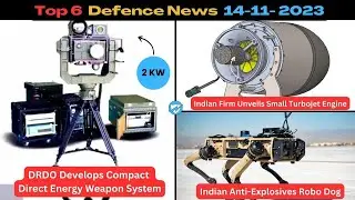 Indian Defence Updates: India Unveils Small Turbojet Engine, DRDO Develops 2 KW DEWS, Robo Dog