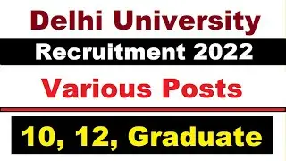Delhi University Recruitment 2022 | R.Ranjan Academy
