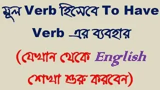 মূল verb হিসেবে To Have Verb এর ব্যবহার: Where to start Learning English: