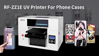 RF ZZ1E Mobiel APP UV Printer printing on 4pieces Phone Cases