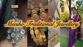 (Part-3) Meesho Jewellery & Slippers Try-On 😍 Azhagana Traditional Style with Madras Sarees 💖