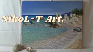 NikoL-T Art. Calm South Sea - PROCESS OF PAINTING - oil painting by NikoL Tatiana. 2020. Seascape.