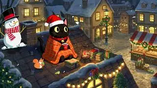 Christmas Ambience from a Rooftop 🎄 Relaxing Lofi (Study/Relax) | Snowy Market