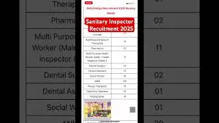 Sanitary Inspector new vacancy 2025 Health inspector vacancy 2025