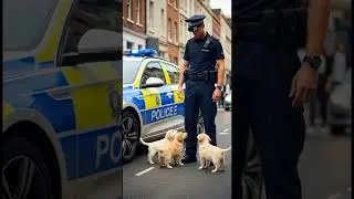 Puppies Stop Traffic &mdash; Police Helps Save Mom ❤️ #rescue #animals #wildlife