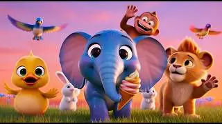 Elephant Ice Cream party | Rhymes for kids and toddlers | Poem for kids