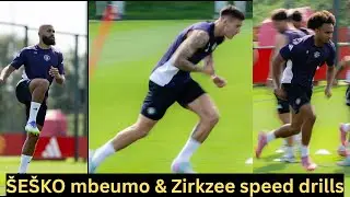 Benjamin Sesko vs Mbeumo & zirkzee crazy speed duels during Manchester United training ahead Arsenal