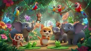 Kitty Counting Jungle Animals 🐱🐒 | Fun Baby Songs & Nursery Rhymes for Kids | jungle counting song