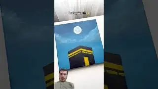 Easy Makkah in moonlight painting for beginners #art #artshorts #shorts
