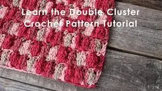 Learn to Make Double Cluster Washcloth Crochet Pattern Cotton Tutorial left handed