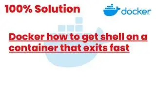 100% Solutions | Docker how to get shell on a container that exits fast | Docker Tutorials24