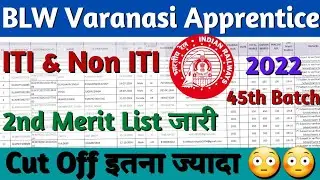 BLW Varanasi Apprentice 2nd Merit  List 2022, BLW Varanasi ITI & 10th Pass Apprentice Merit List