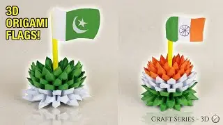 Independence Day Craft idea - Origami India and Pakistan Flag - Flag Badge