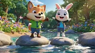 Funny animation - The Magical World of the Adorable Fox and Little Rabbit #3danimation #car #cartoon