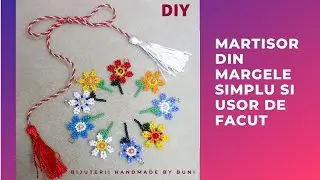 Martisor floare din margele - repede si usor de facut /easy beaded flower  tutorial