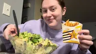 ASMR Mukbang - eating show, whispered, Chick-fil-A and Carls Jr. ￼