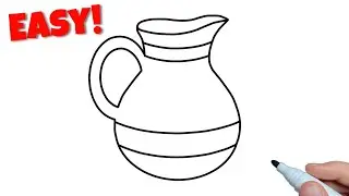 How to draw a Pitcher easy step by step