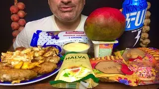 Cutlets with Omelet | Mango🥭| Halva | Marshmallows | Yogurt🍦| Oatmeal raisin & Honey Cookies 🍪| ASMR