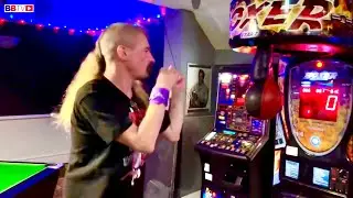 PUB PUNCH 🥊 MACHINE!! BOXERS AND PATRONS LINE UP TO SMASH IT! 💥