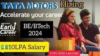 🔥Tata Motors Early Career Program 2026 | BE/BTech 2024 | ₹10 LPA | Apply Now #tatamotors #2024batch