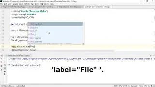 Python 3 Character Maker with Tkinter 4: Menu