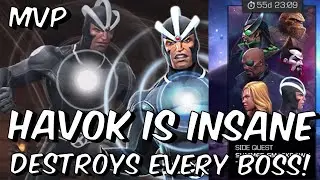 Havok is INSANE for New Epic Boss Rush! - Destroys All 6 Bosses!!! - Marvel Contest of Champions